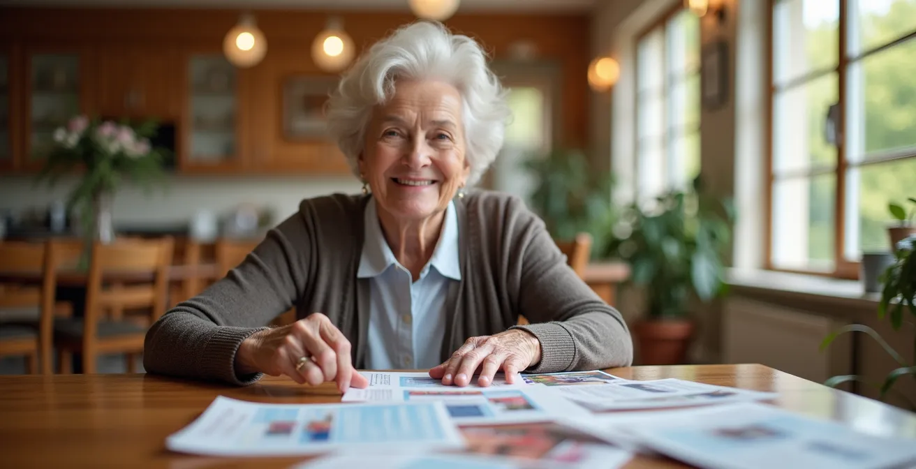 Personne âgée choisissant librement ses activités dans un espace lumineux